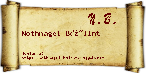 Nothnagel Bálint névjegykártya